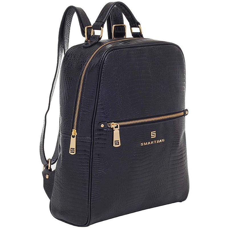 MOCHILA-COURO-SMARTBAG-LAGARTO-PRETO-73176.18.02