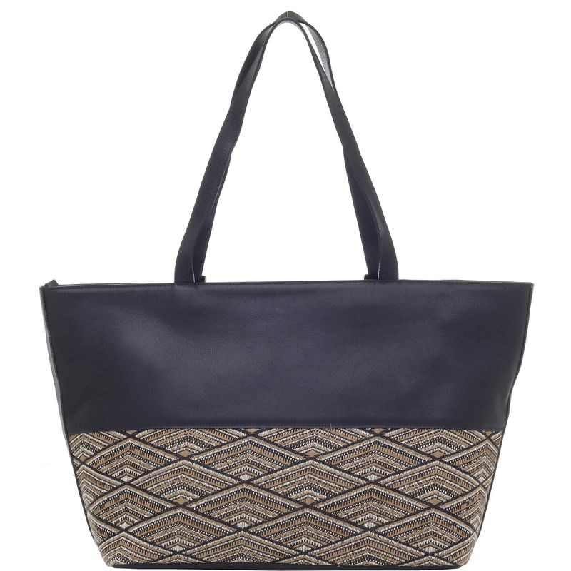 BOLSA-SMARTBAG-BICOLOR-JACQUARD-ETNICO-COURO-PRETO-70730.18.04