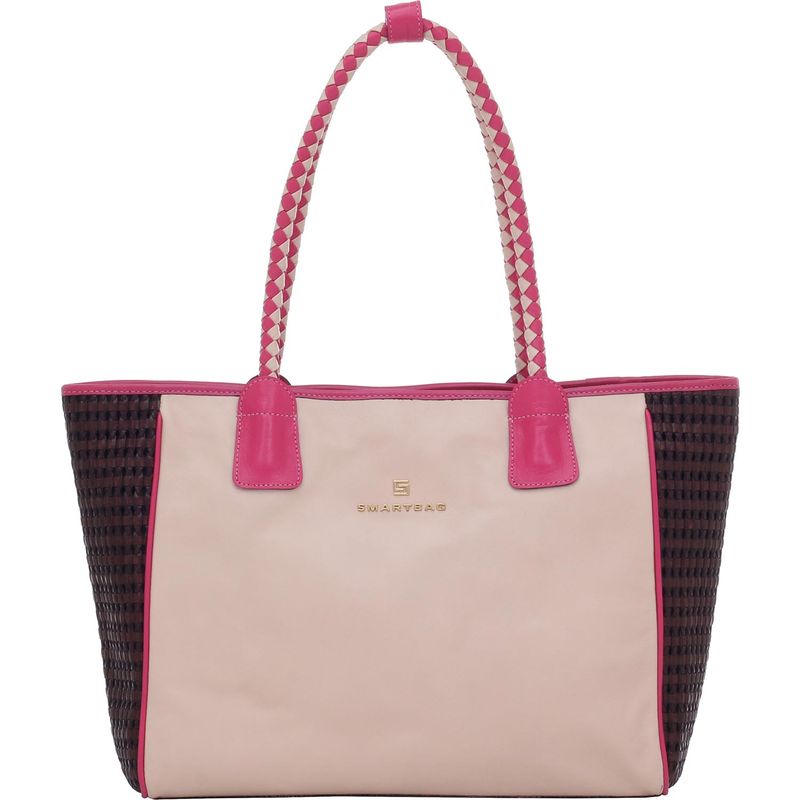 BOLSA-SMARTBAG-TRICOLOR-COURO-AREIA-PINK-TRESSE-VAZADO-CHOCOLATE-70657.18.01